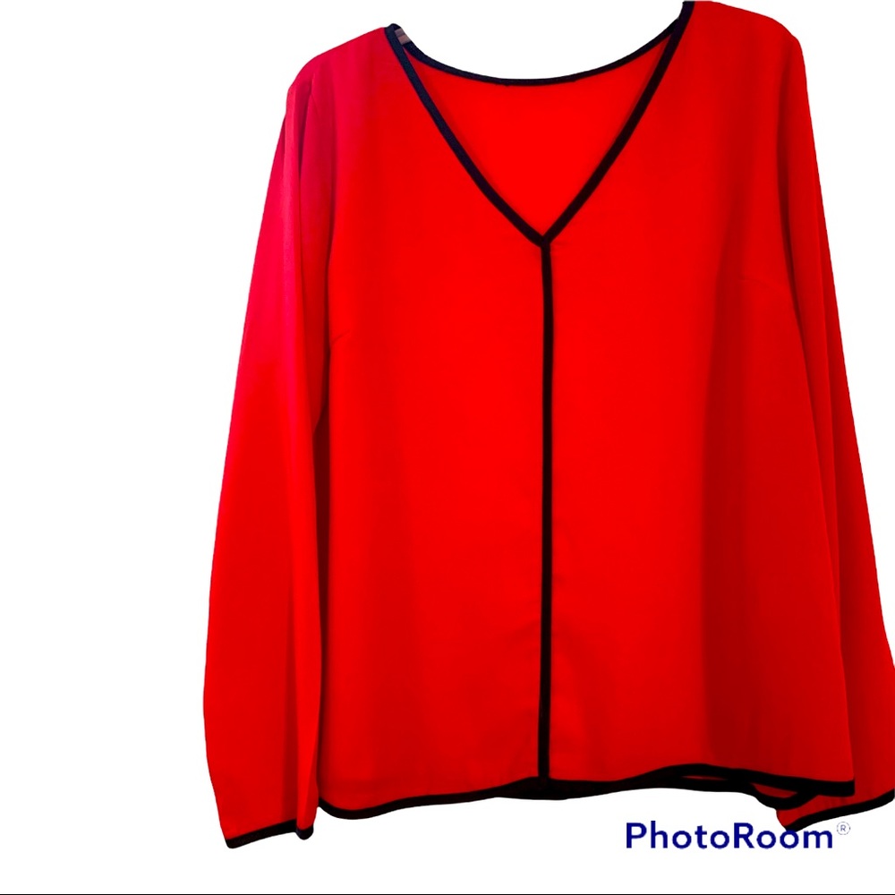 TOMATO RED BLOUSE- No Label